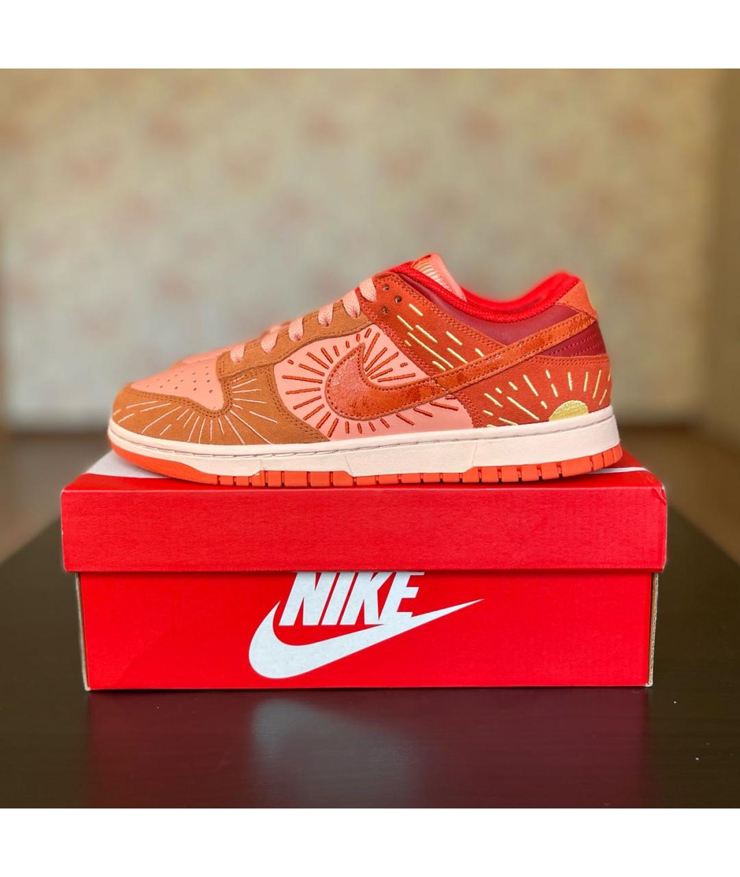 NIKE Оранжевое текстильные низкие кроссовки / кеды, фото 5