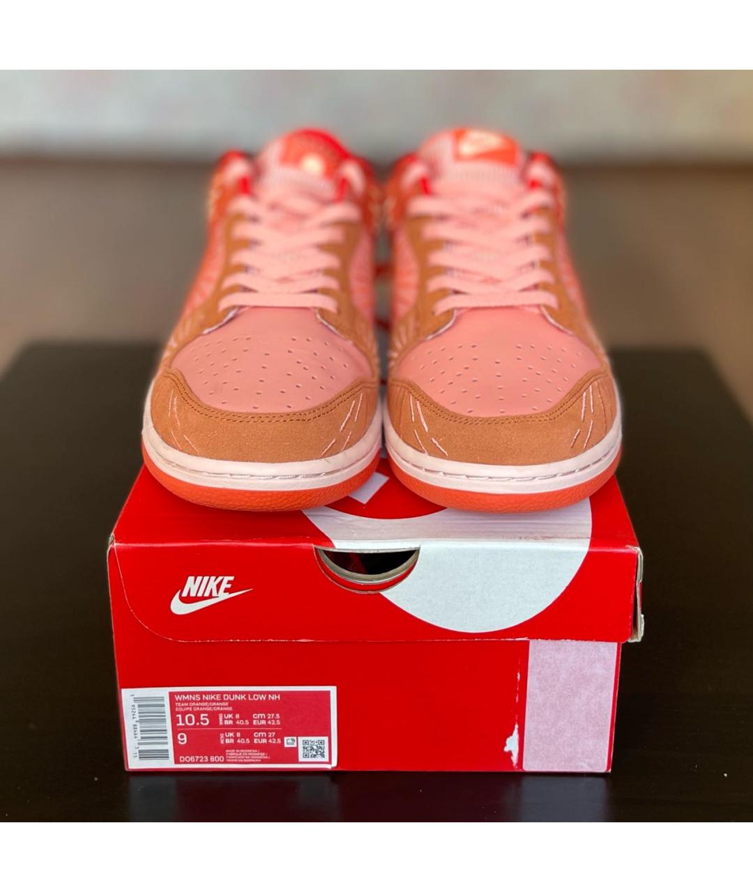 NIKE Оранжевое кожаные низкие кроссовки / кеды, фото 2