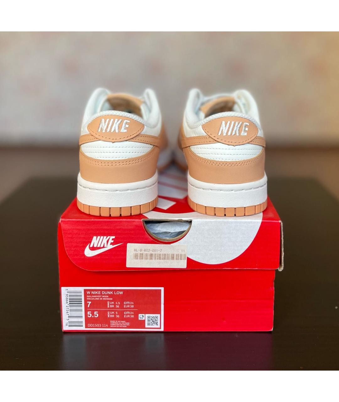 NIKE Оранжевое кожаные кроссовки, фото 4