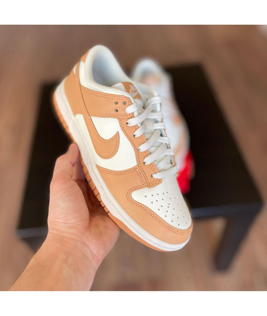 NIKE Оранжевое кожаные кроссовки, фото 3