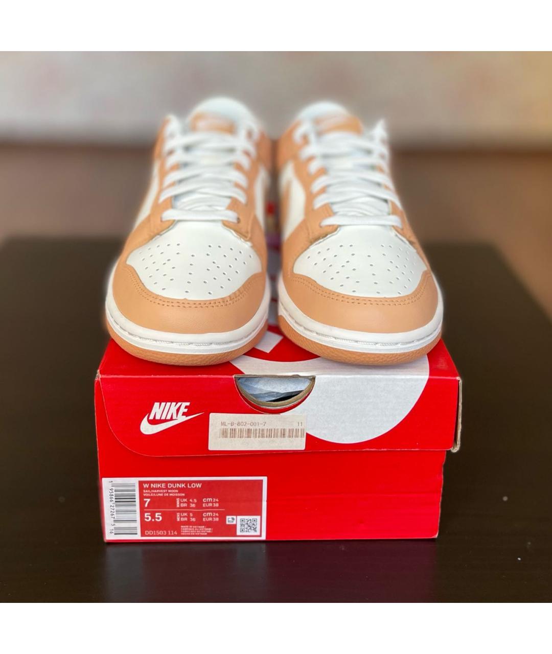 NIKE Оранжевое кожаные кроссовки, фото 2