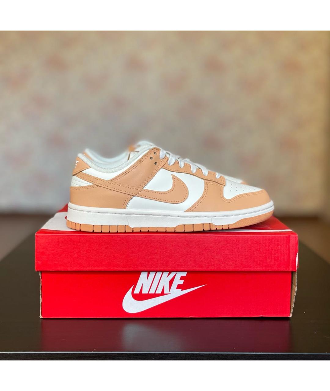 NIKE Оранжевое кожаные кроссовки, фото 5