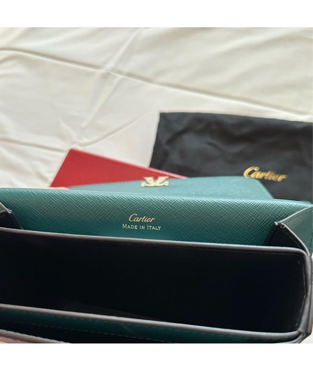 CARTIER Зеленая кожаная сумка через плечо, фото 4