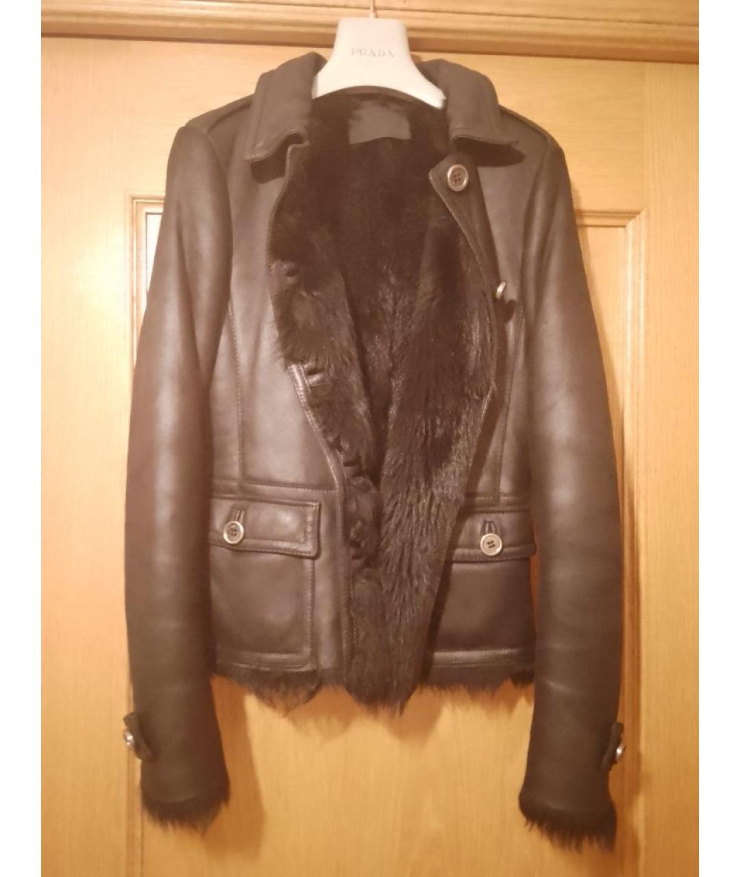 PRADA Черная кожаная дубленка, фото 5