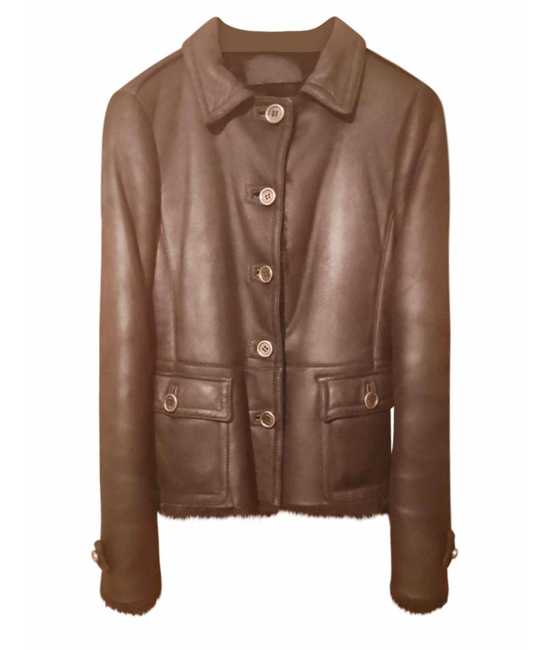 PRADA Черная кожаная дубленка, фото 1