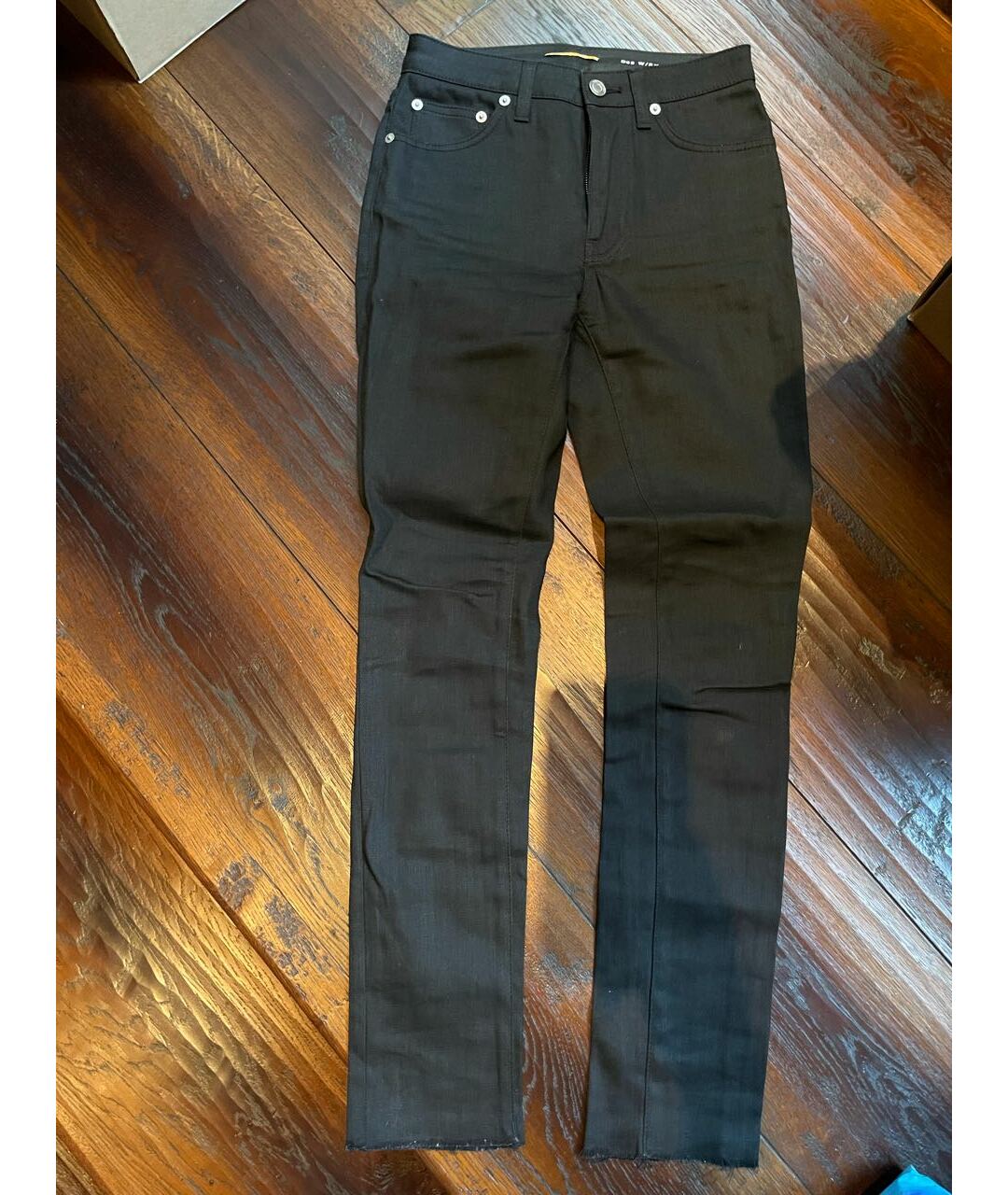SAINT LAURENT Черные хлопковые прямые джинсы, фото 5