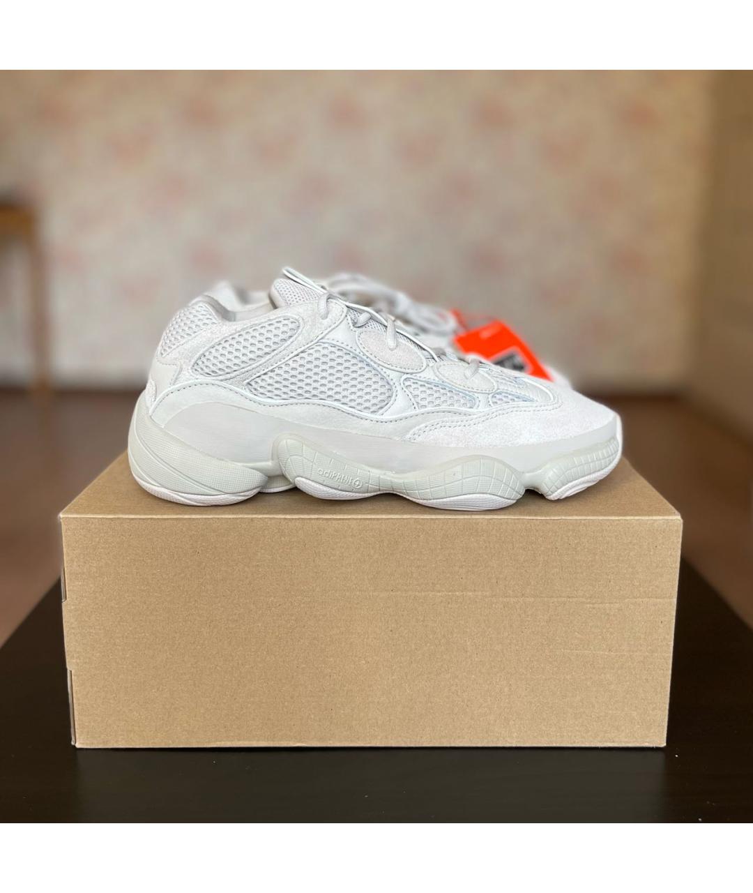 ADIDAS YEEZY Бежевые текстильные низкие кроссовки / кеды, фото 5