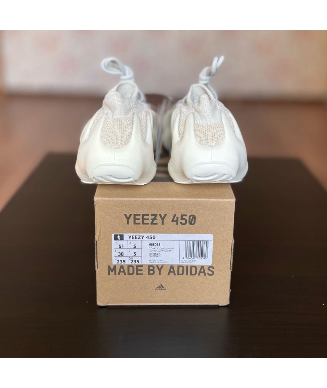 ADIDAS YEEZY Белые текстильные кроссовки, фото 4