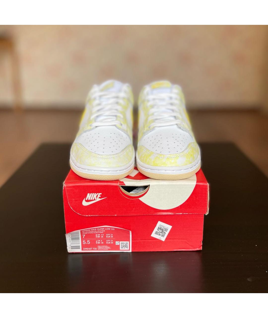 NIKE Желтые кожаные кроссовки, фото 2