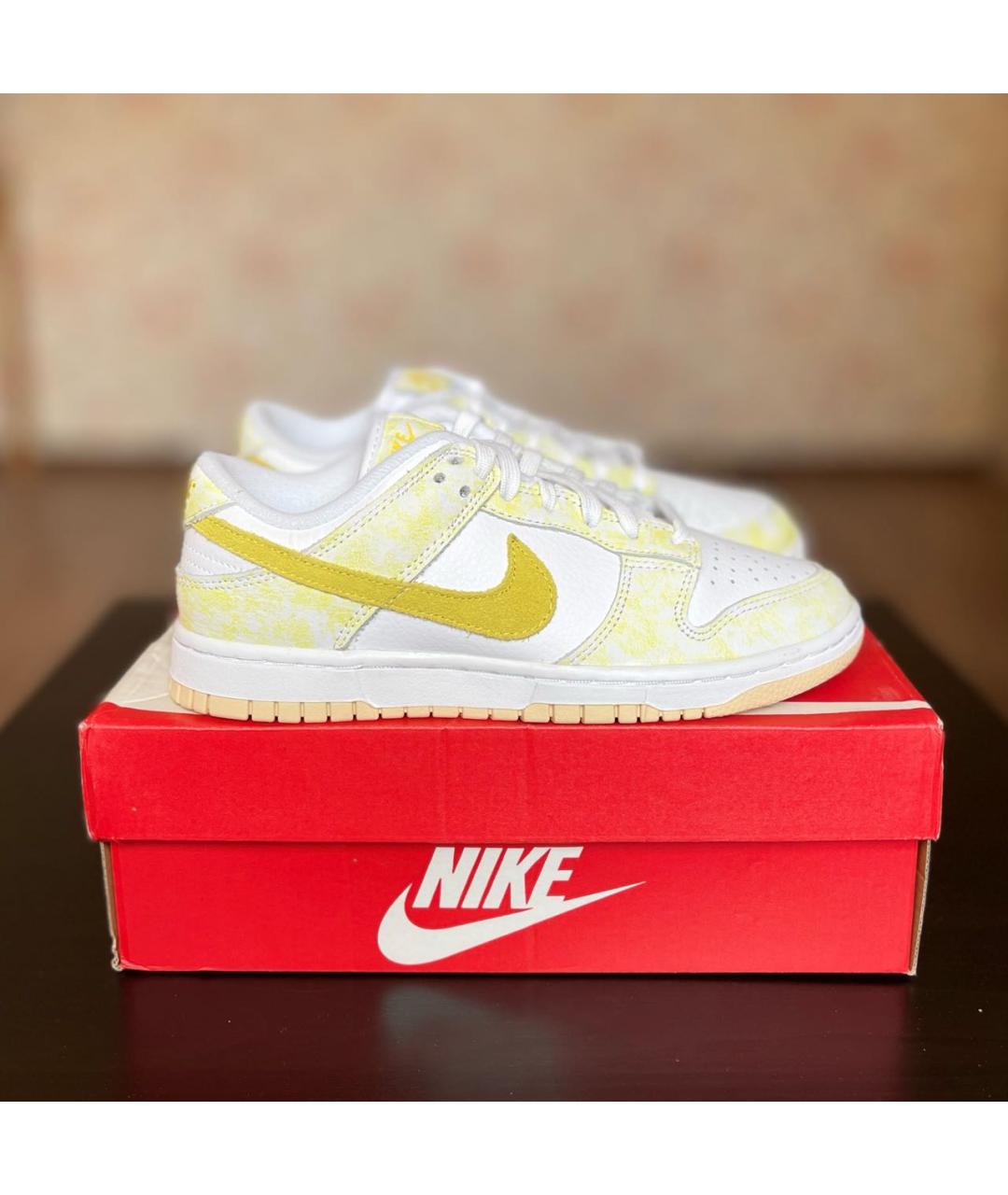 NIKE Желтые кожаные кроссовки, фото 5