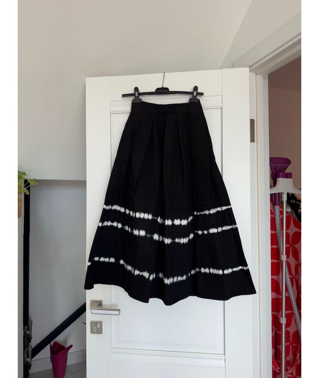 WEEKEND MAX MARA Черная хлопковая юбка макси, фото 8