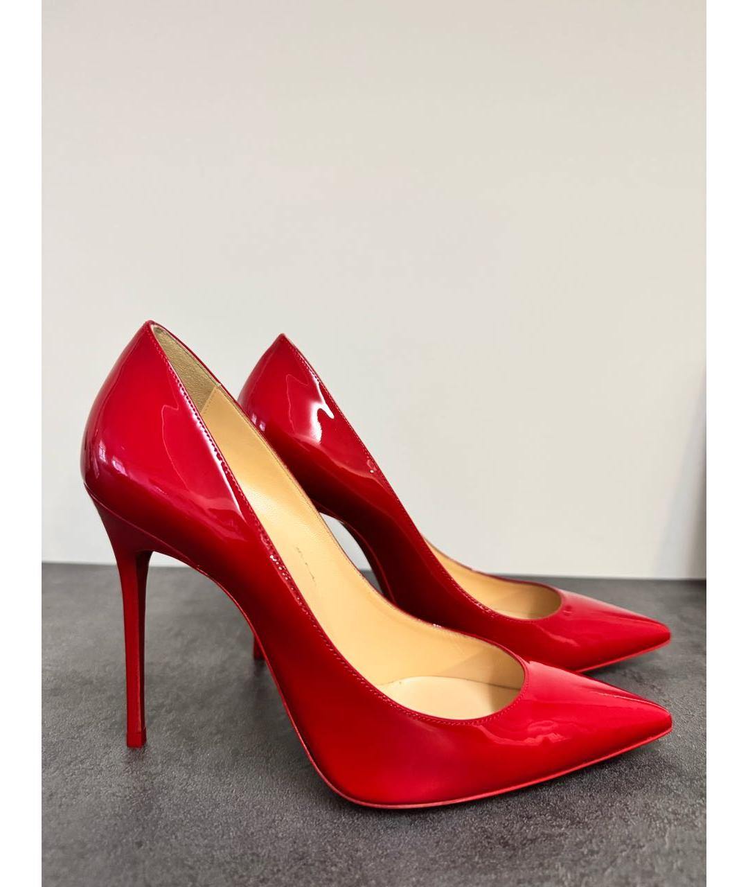 CHRISTIAN LOUBOUTIN Красные туфли из лакированной кожи, фото 3