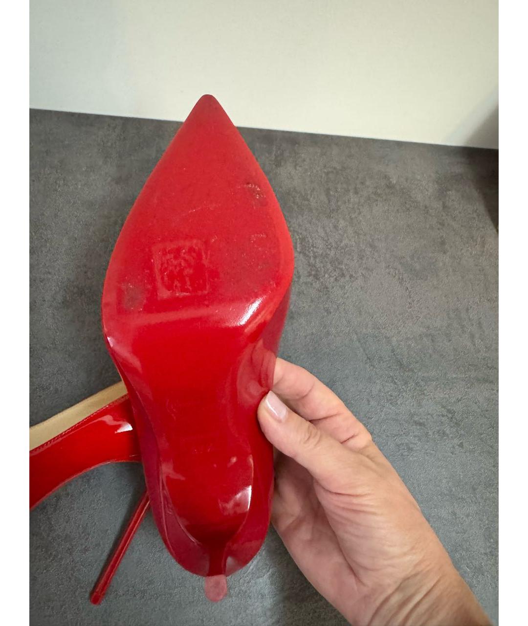 CHRISTIAN LOUBOUTIN Красные туфли из лакированной кожи, фото 5
