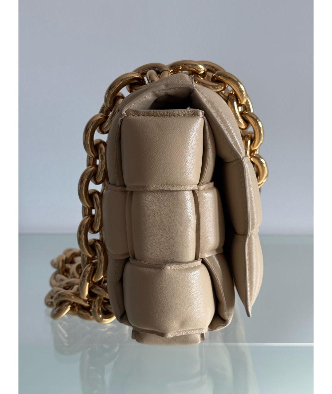 BOTTEGA VENETA Бежевая кожаная сумка через плечо, фото 6