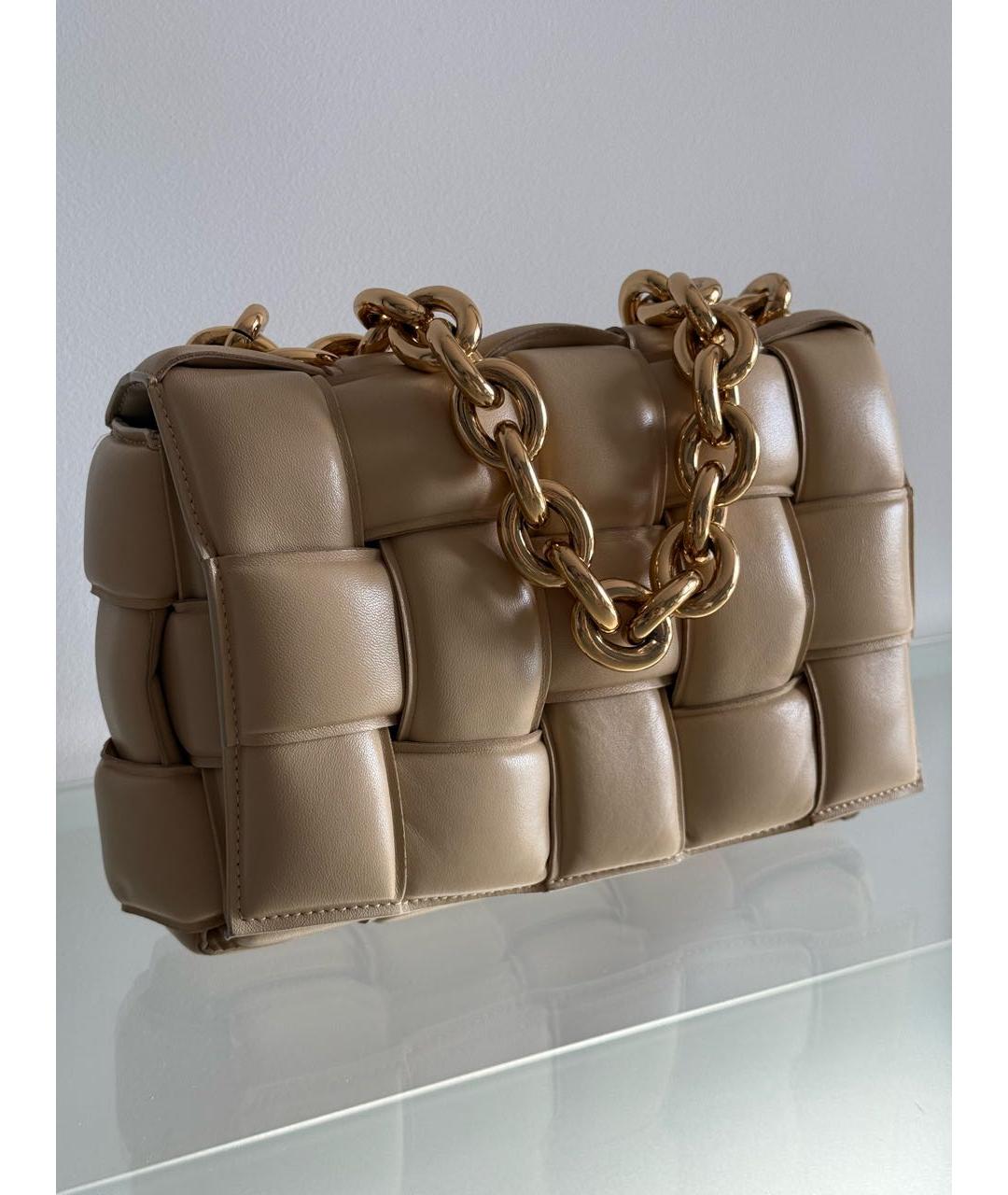 BOTTEGA VENETA Бежевая кожаная сумка через плечо, фото 9