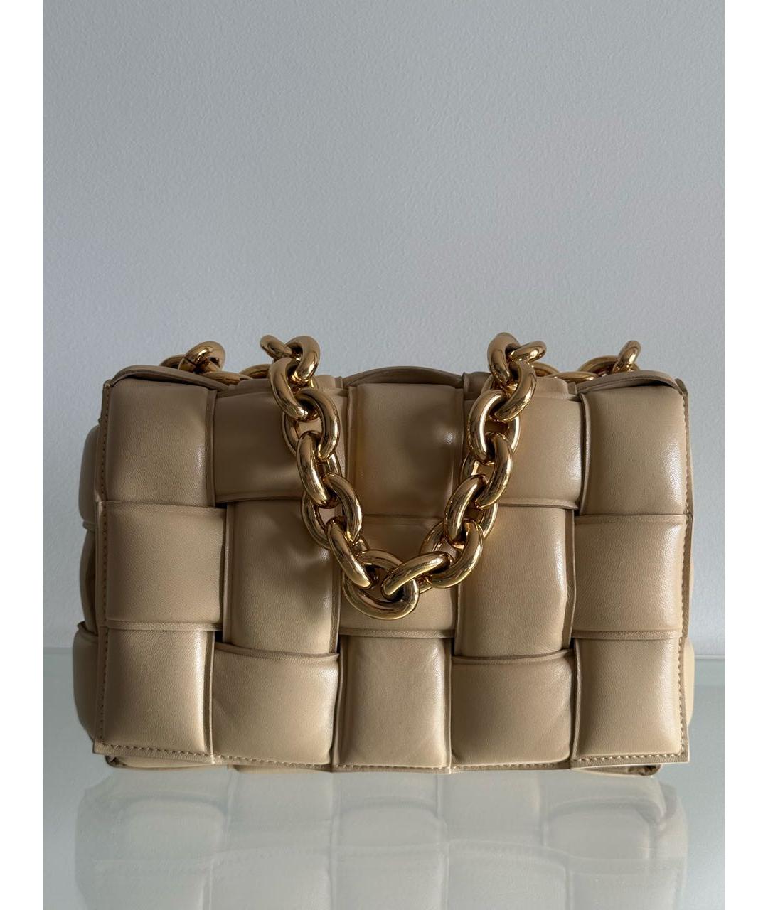 BOTTEGA VENETA Бежевая кожаная сумка через плечо, фото 2