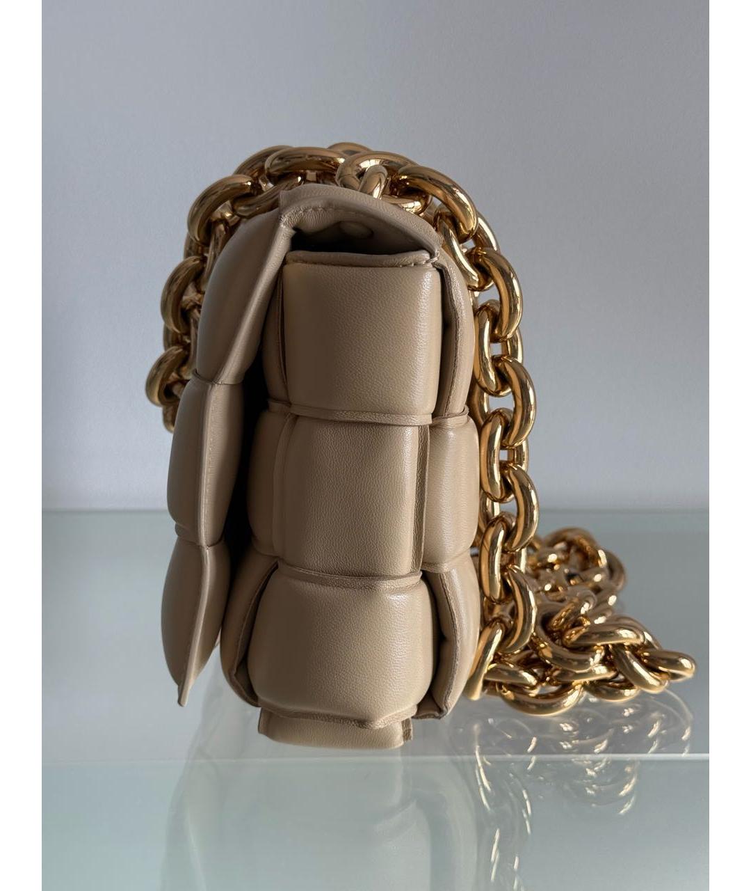 BOTTEGA VENETA Бежевая кожаная сумка через плечо, фото 5