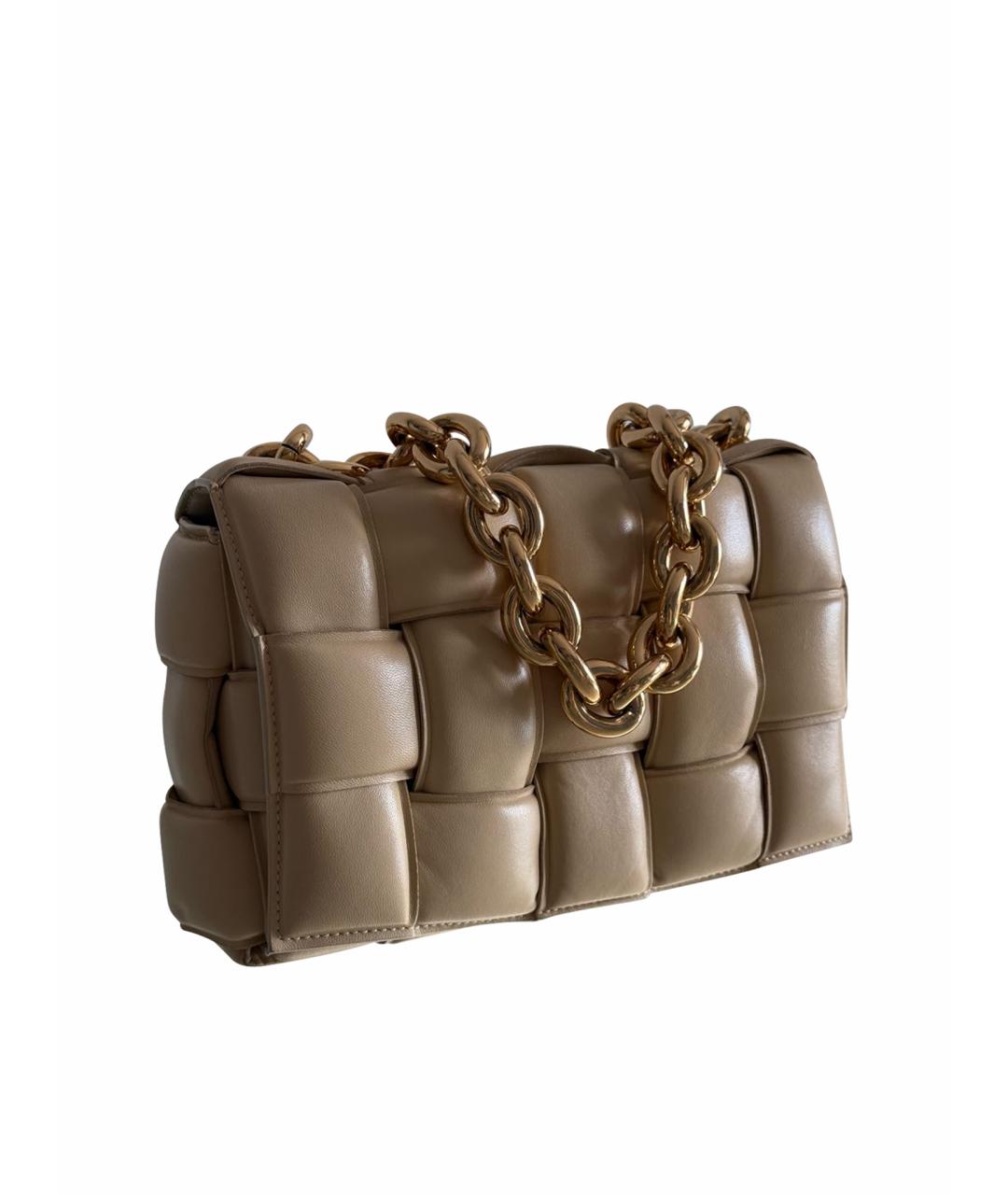 BOTTEGA VENETA Бежевая кожаная сумка через плечо, фото 1