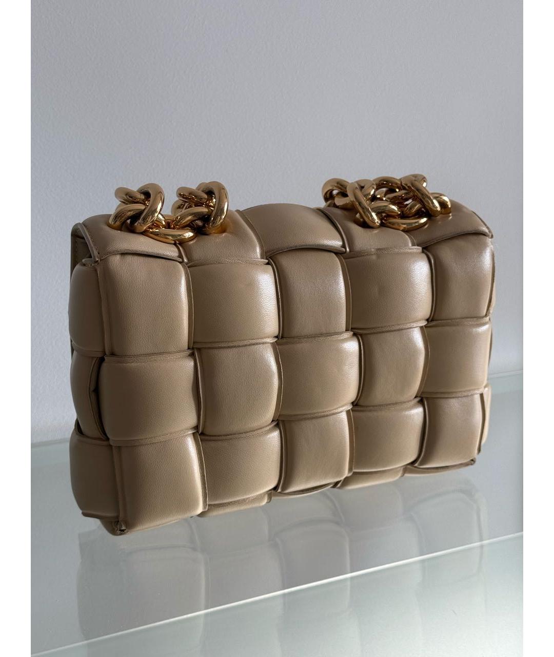 BOTTEGA VENETA Бежевая кожаная сумка через плечо, фото 4