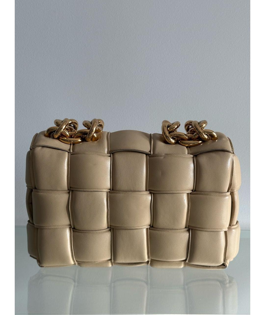 BOTTEGA VENETA Бежевая кожаная сумка через плечо, фото 3
