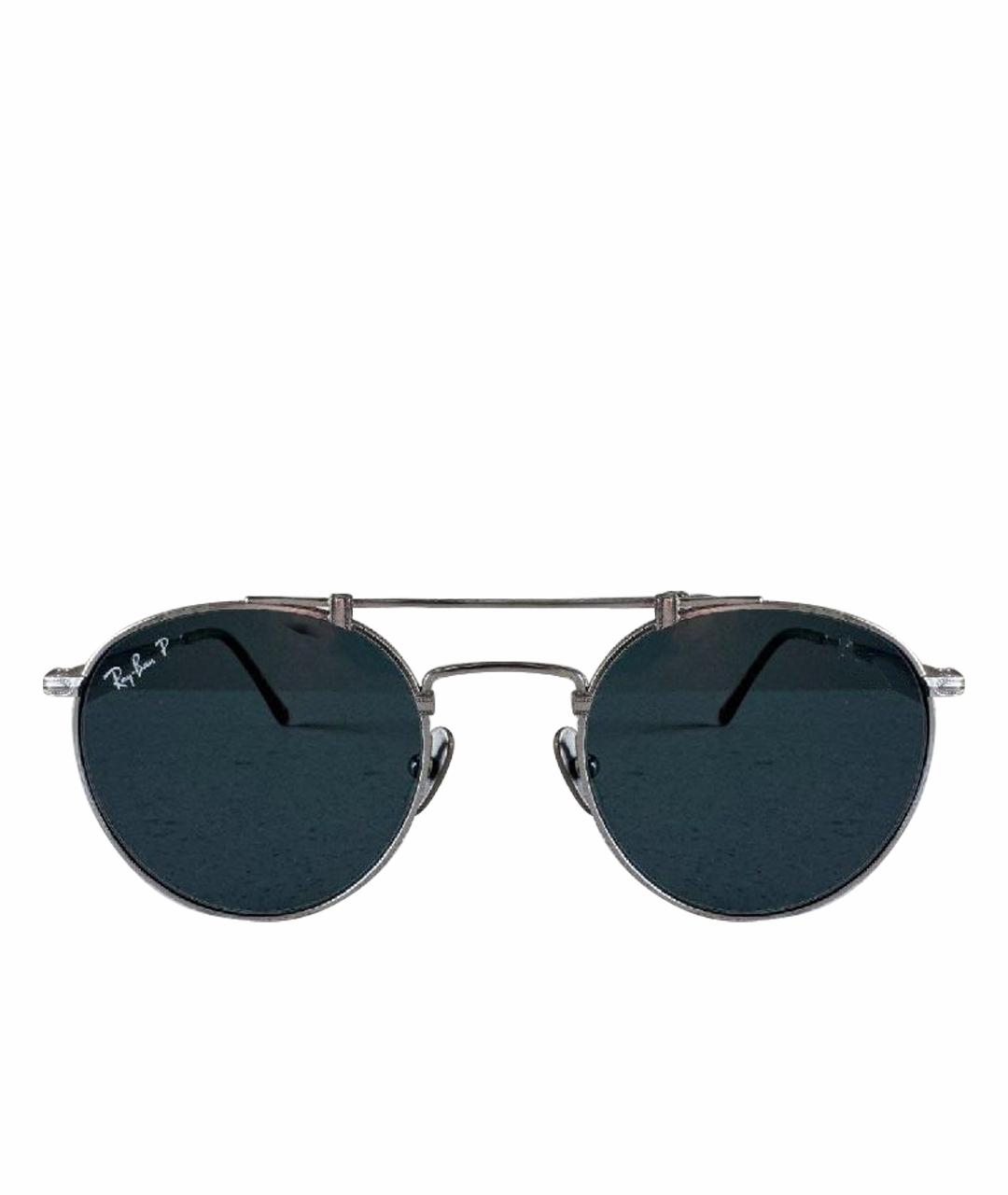 RAY BAN Серебряные металлические солнцезащитные очки, фото 1