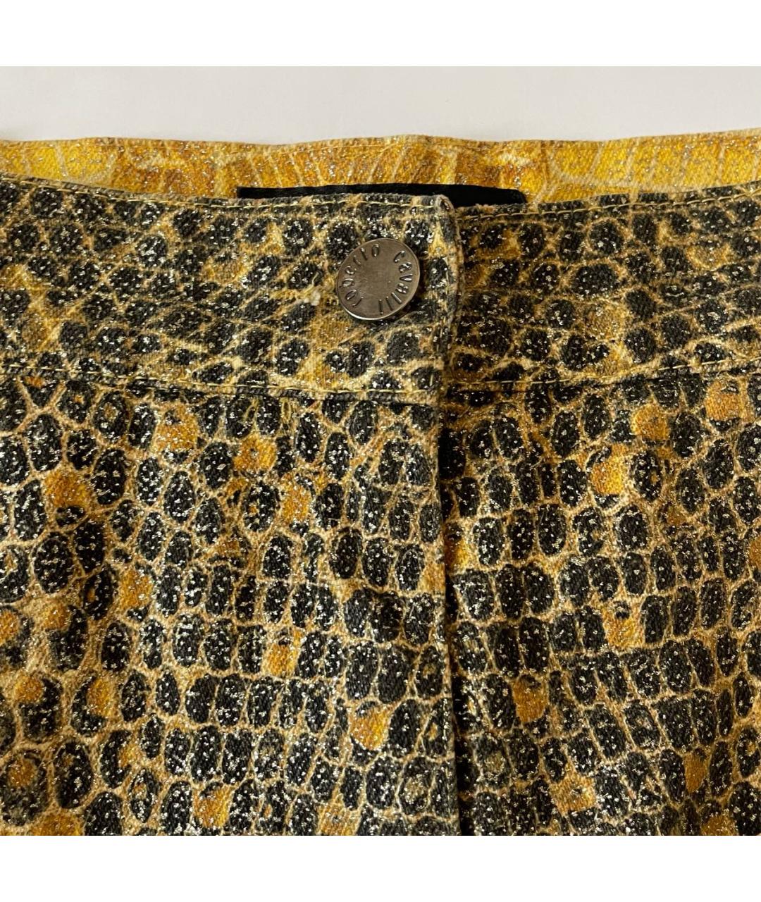ROBERTO CAVALLI Желтая хлопковая юбка миди, фото 6