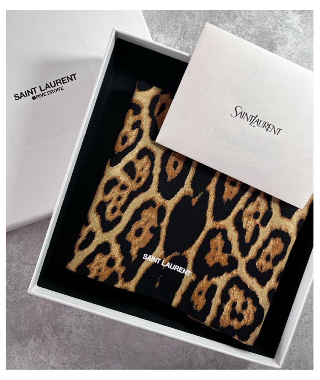 SAINT LAURENT Коричневая тканевая сумка тоут, фото 2
