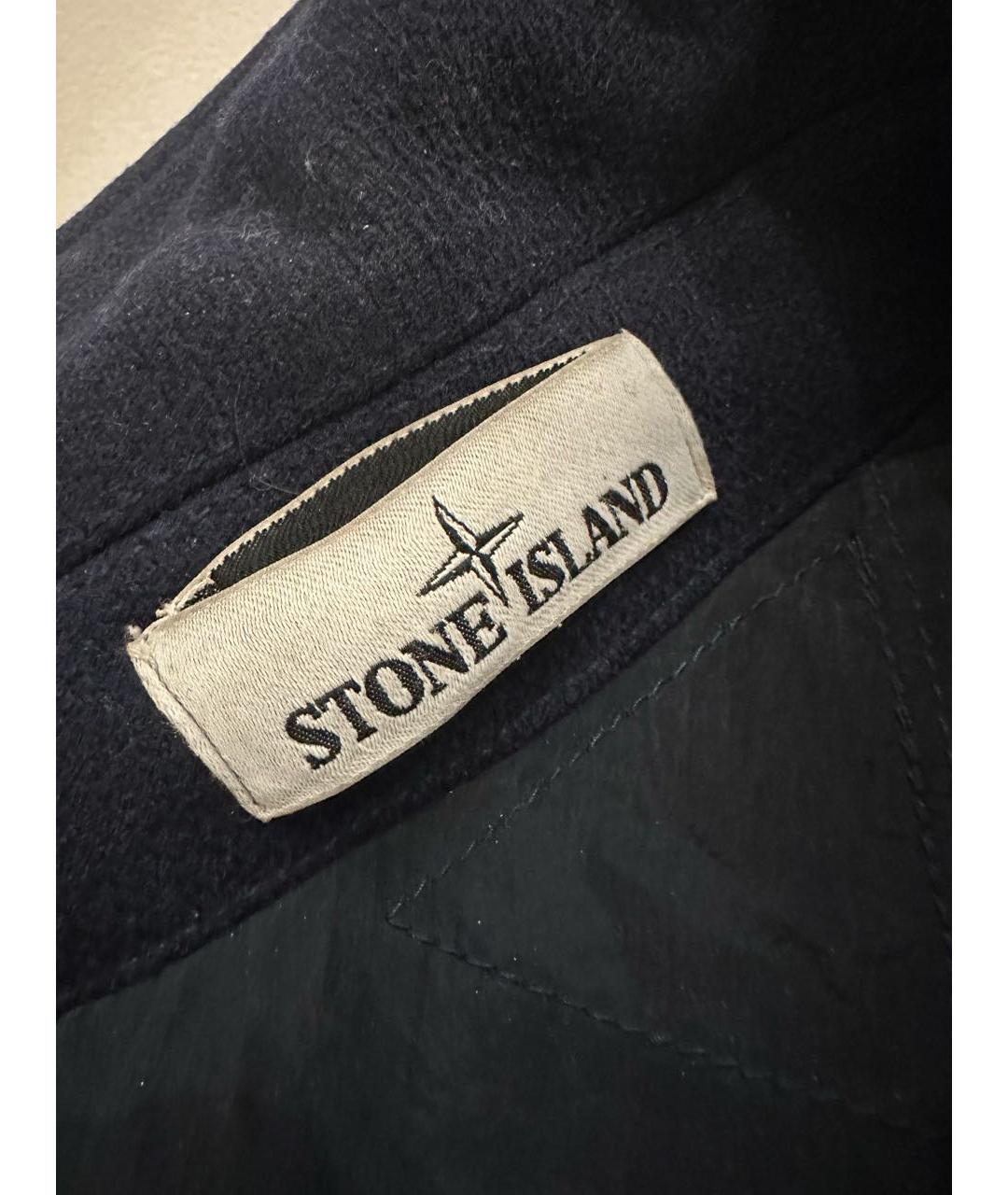 STONE ISLAND Темно-синее шерстяное пальто, фото 3