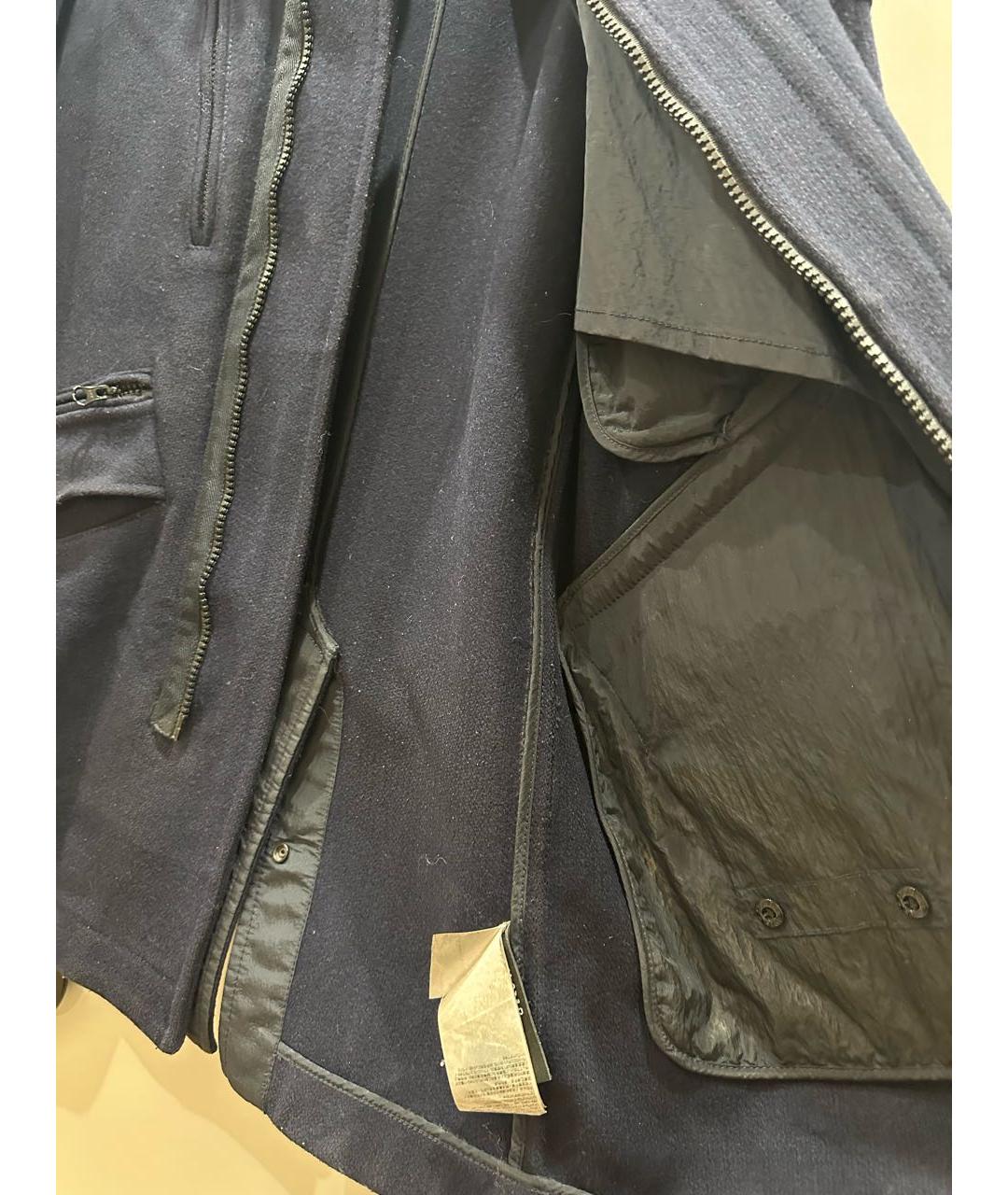 STONE ISLAND Темно-синее шерстяное пальто, фото 6