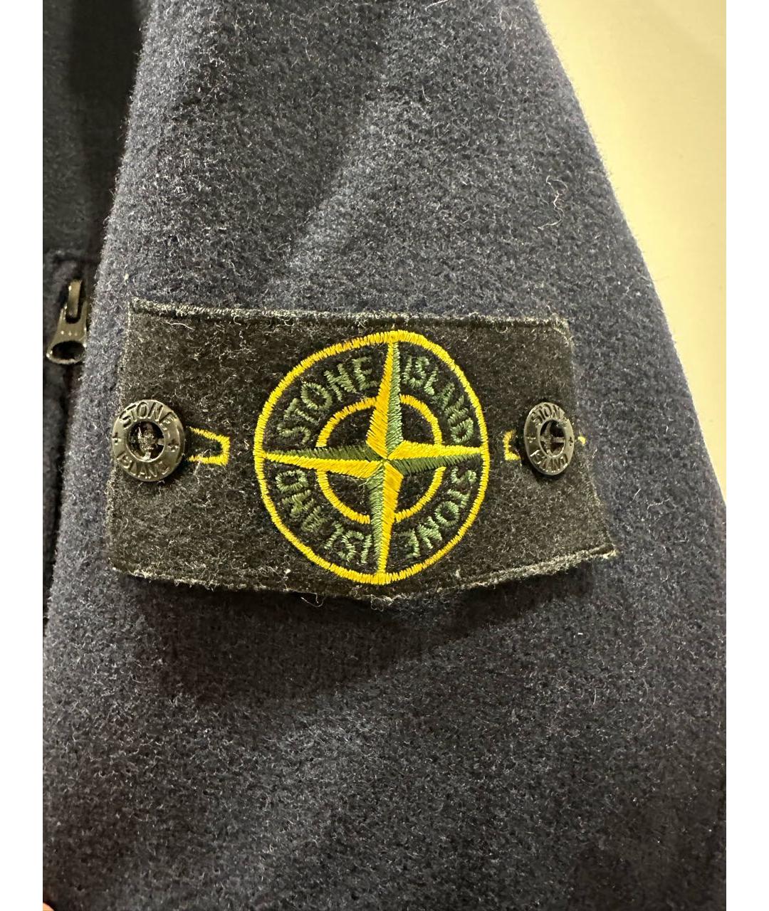 STONE ISLAND Темно-синее шерстяное пальто, фото 5