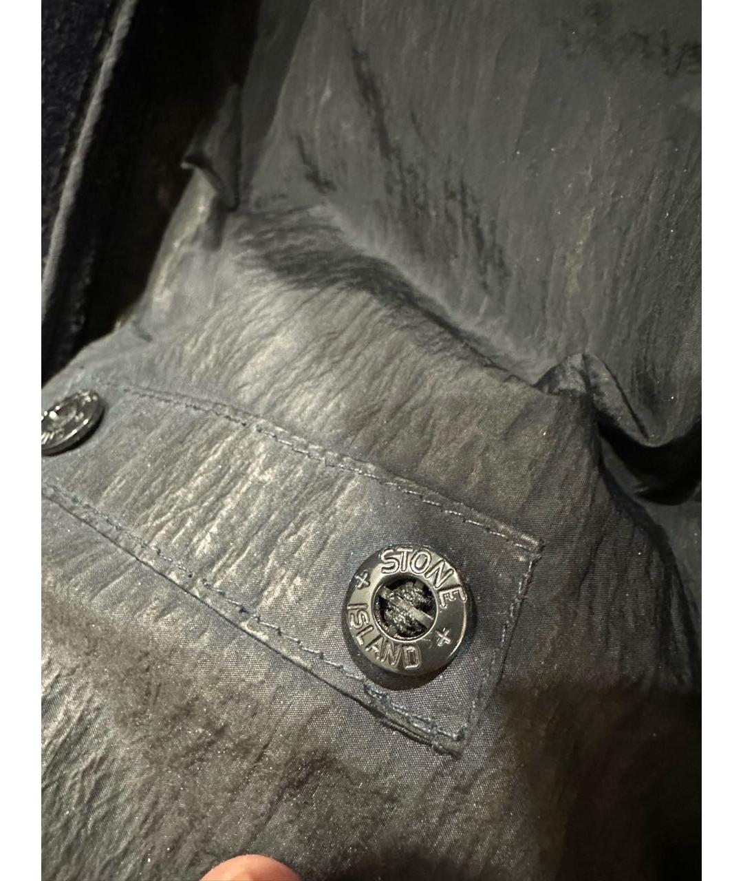 STONE ISLAND Темно-синее шерстяное пальто, фото 7