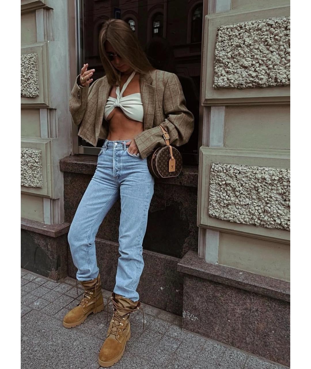 LOUIS VUITTON Коричневая кожаная сумка с короткими ручками, фото 3