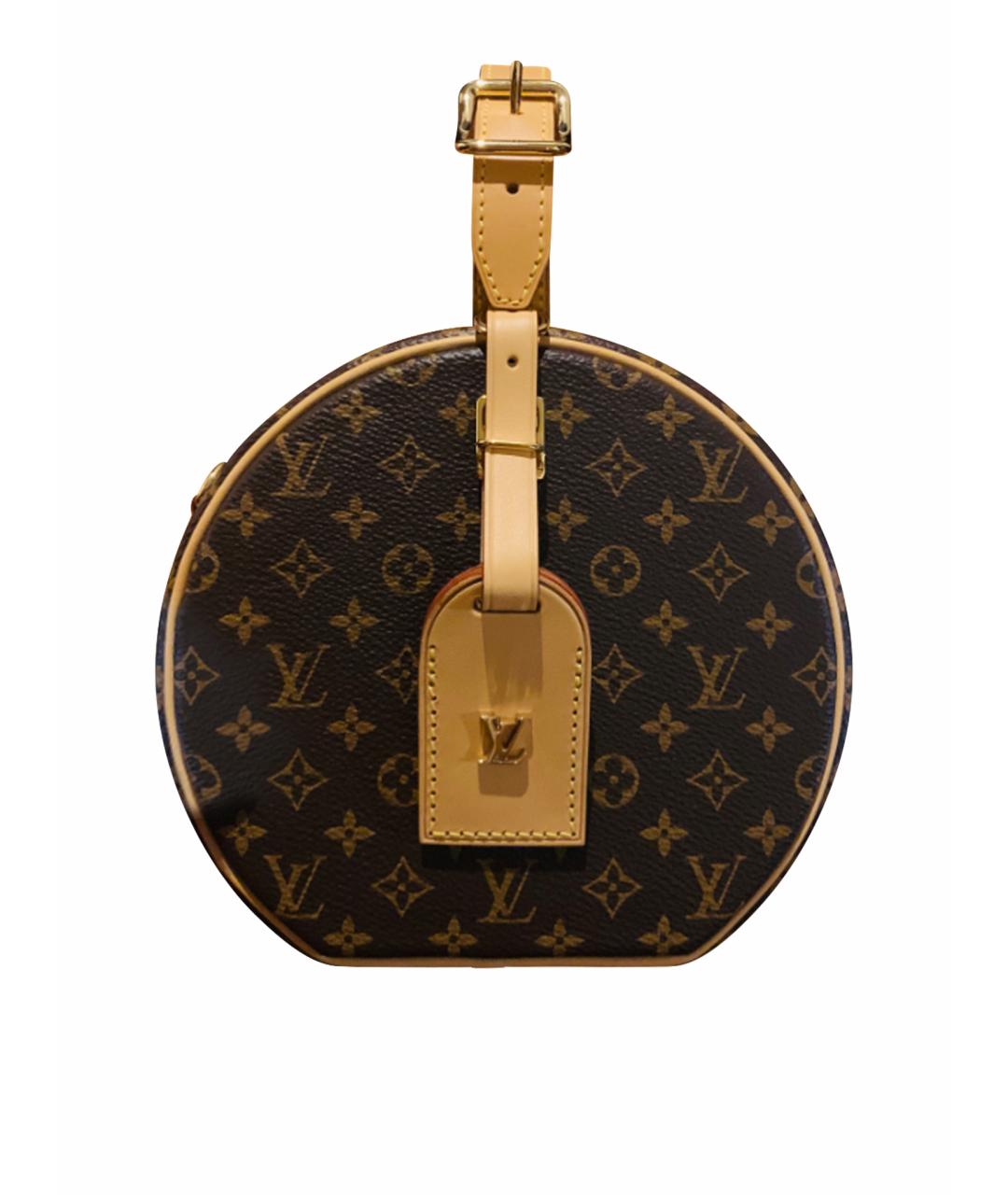 LOUIS VUITTON Коричневая кожаная сумка с короткими ручками, фото 1