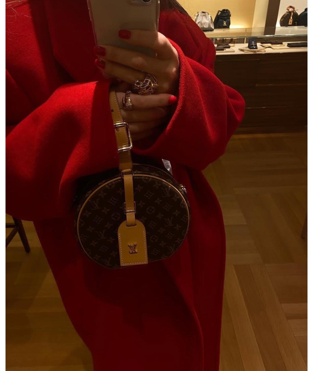 LOUIS VUITTON Коричневая кожаная сумка с короткими ручками, фото 4