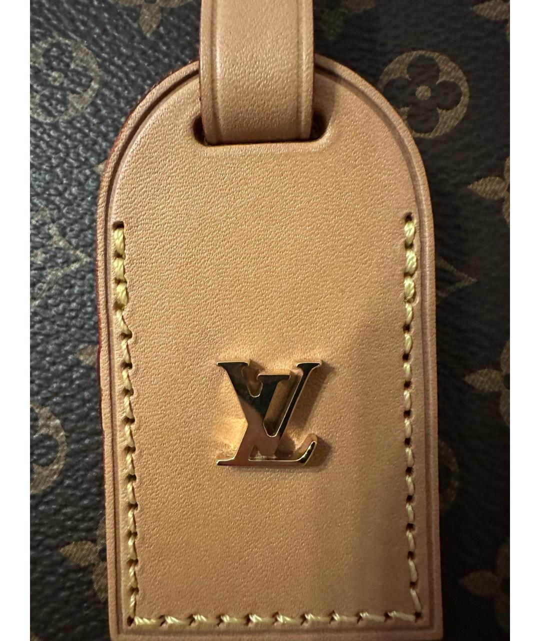 LOUIS VUITTON Коричневая кожаная сумка с короткими ручками, фото 2