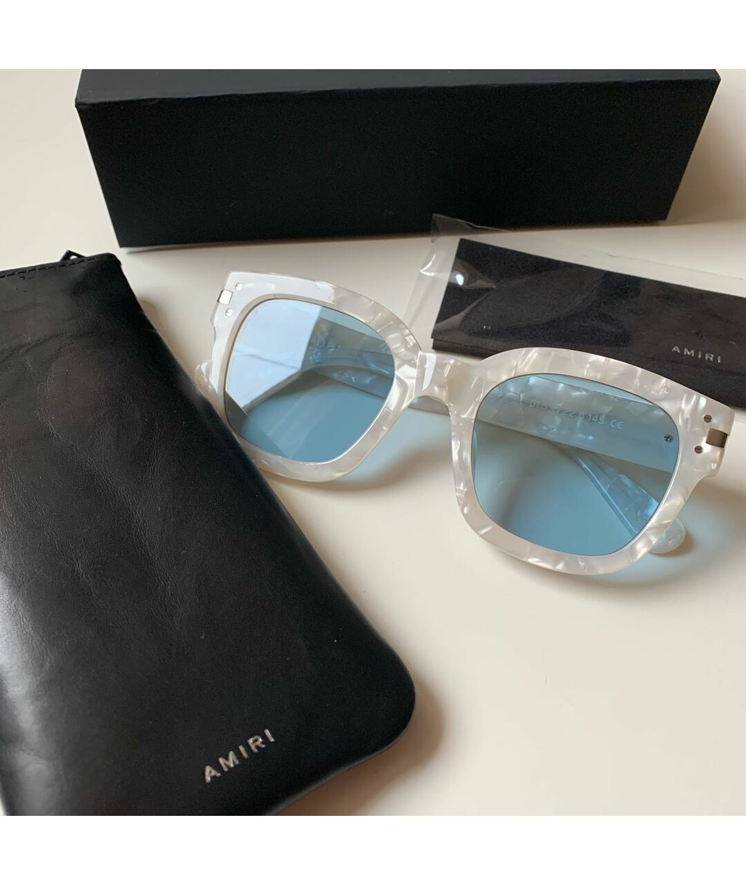 AMIRI Белые пластиковые солнцезащитные очки, фото 2