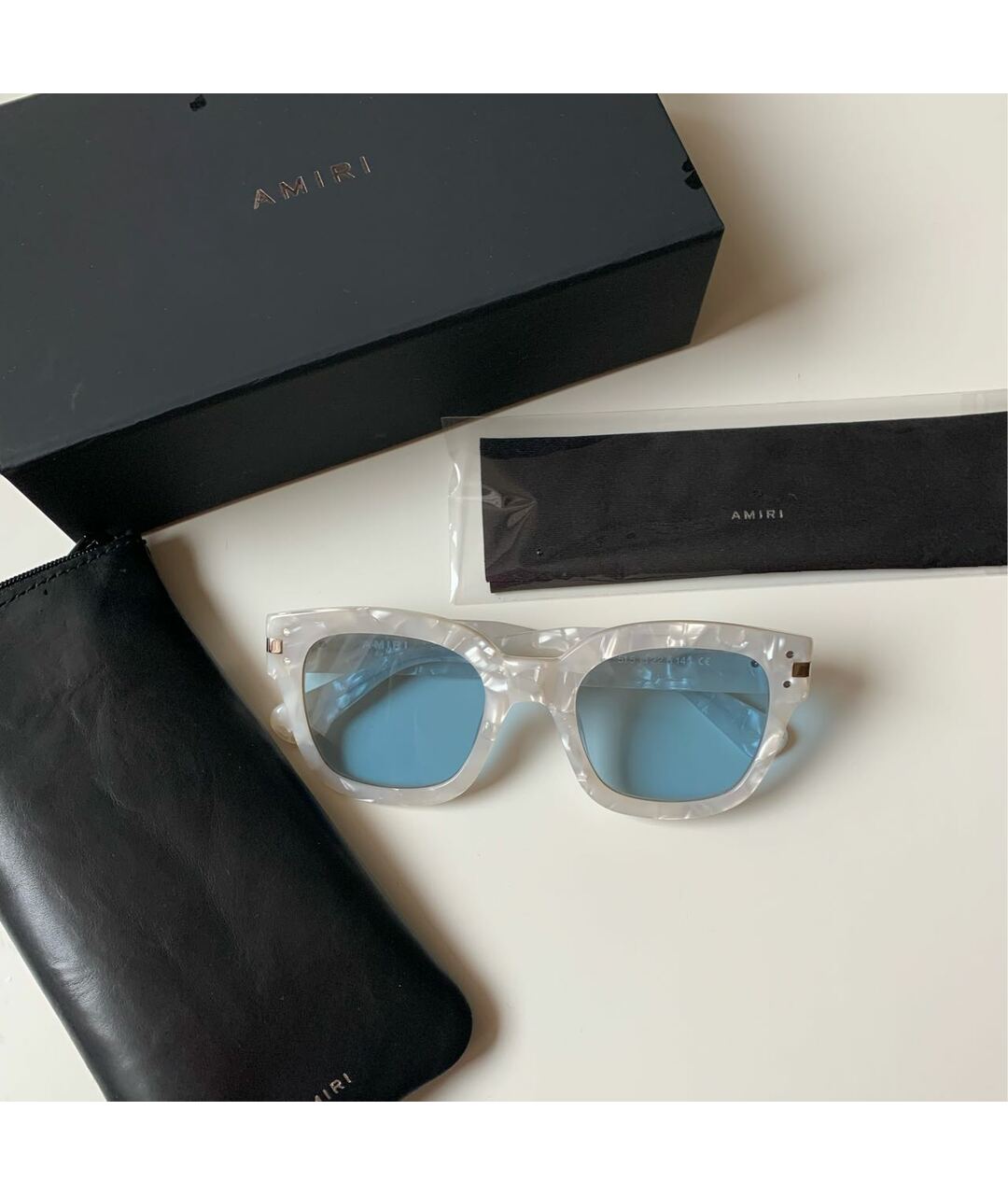 AMIRI Белые пластиковые солнцезащитные очки, фото 3