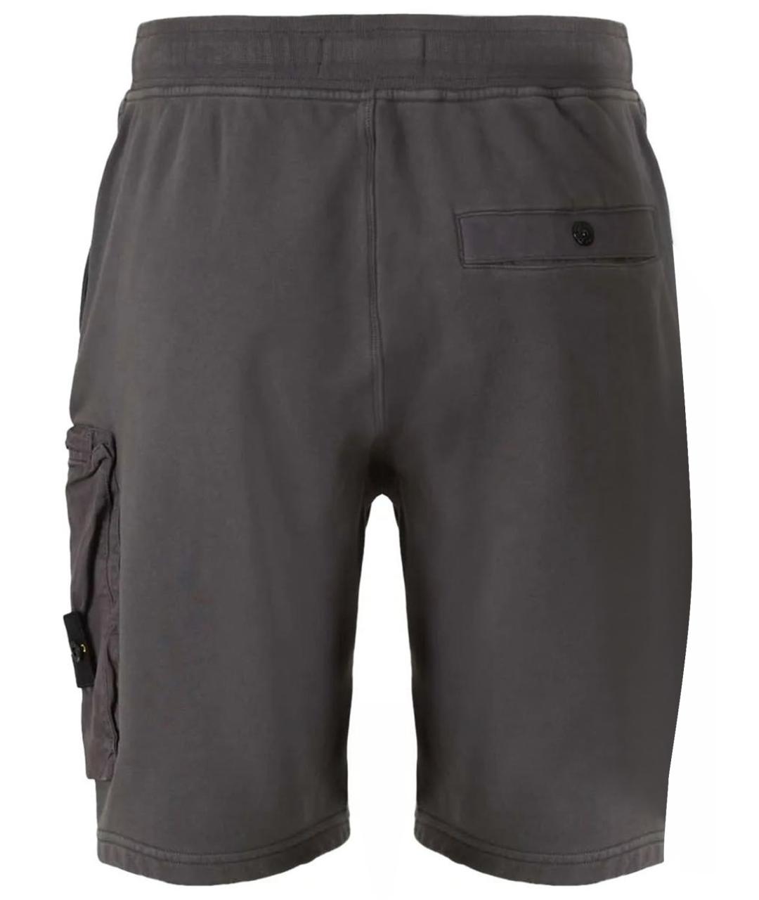 STONE ISLAND Антрацитовые хлопковые шорты, фото 6