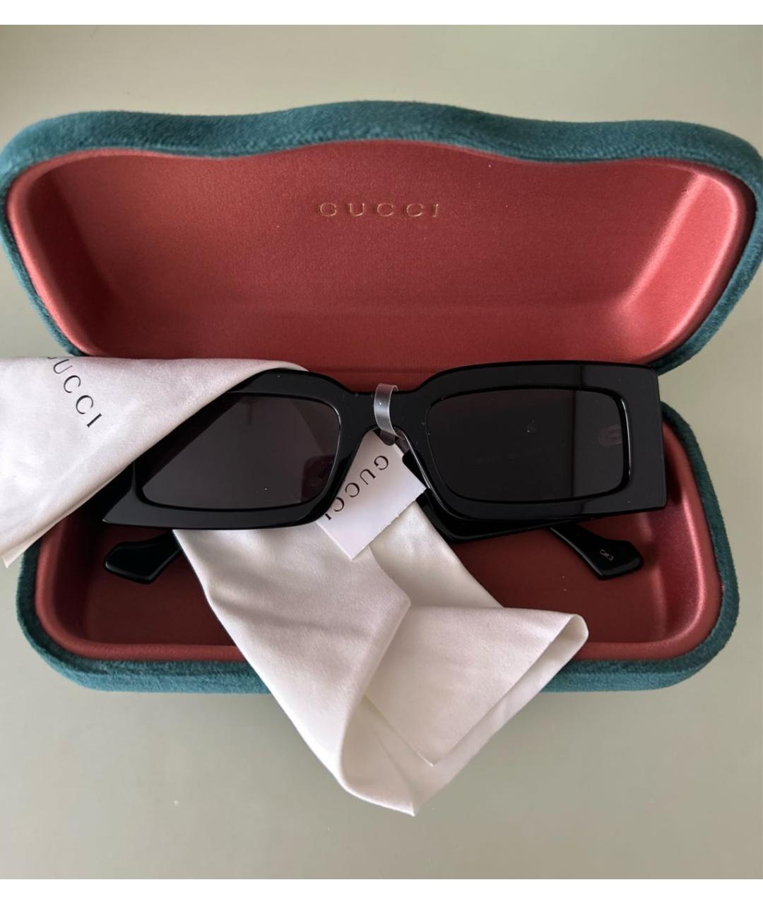 GUCCI Черные пластиковые солнцезащитные очки, фото 3