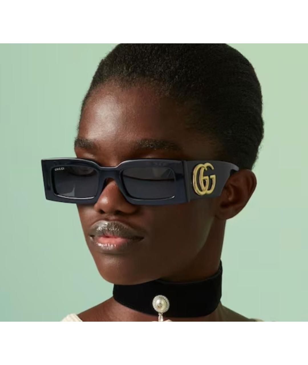 GUCCI Черные пластиковые солнцезащитные очки, фото 7