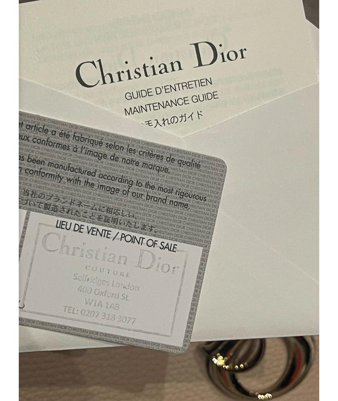 CHRISTIAN DIOR Бежевая кожаная сумка с короткими ручками, фото 3