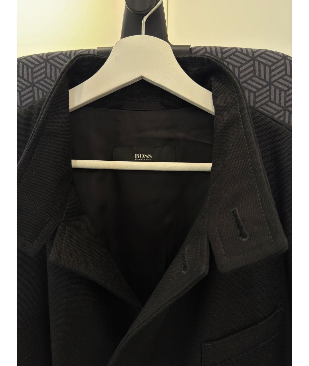 HUGO BOSS Черное полиэстеровое пальто, фото 7