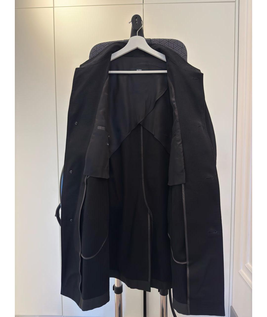 HUGO BOSS Черное полиэстеровое пальто, фото 5