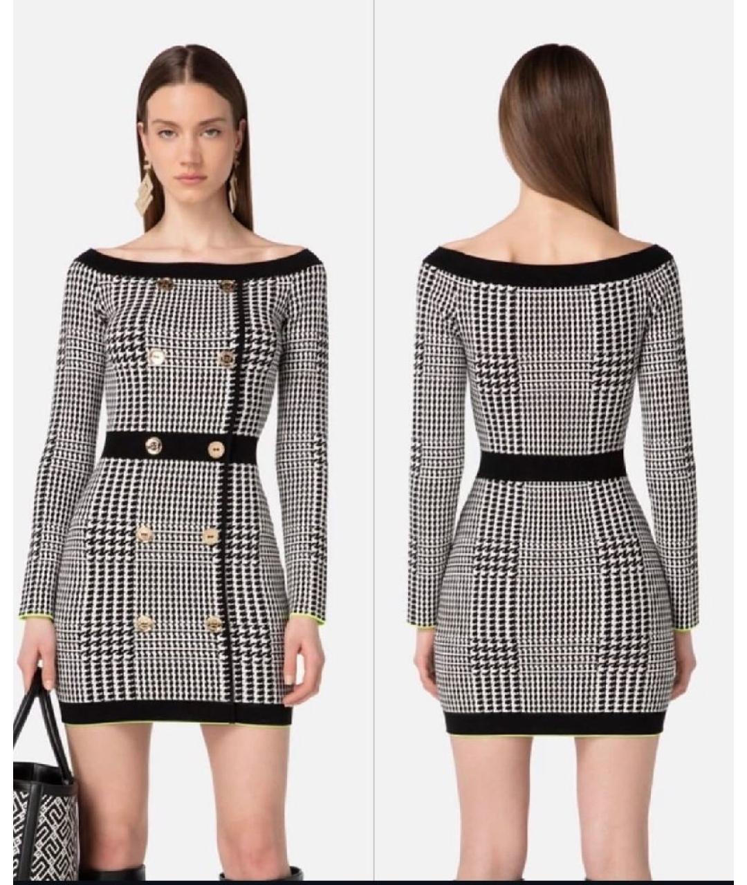 ELISABETTA FRANCHI Черное вискозное повседневное платье, фото 3