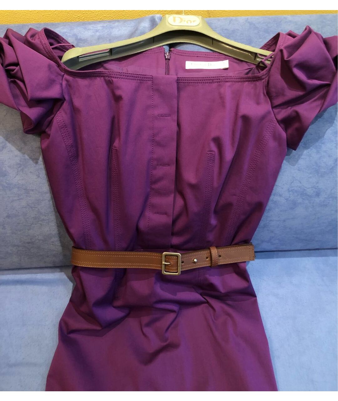 CHRISTIAN DIOR PRE-OWNED Фиолетовое хлопковое платье, фото 4