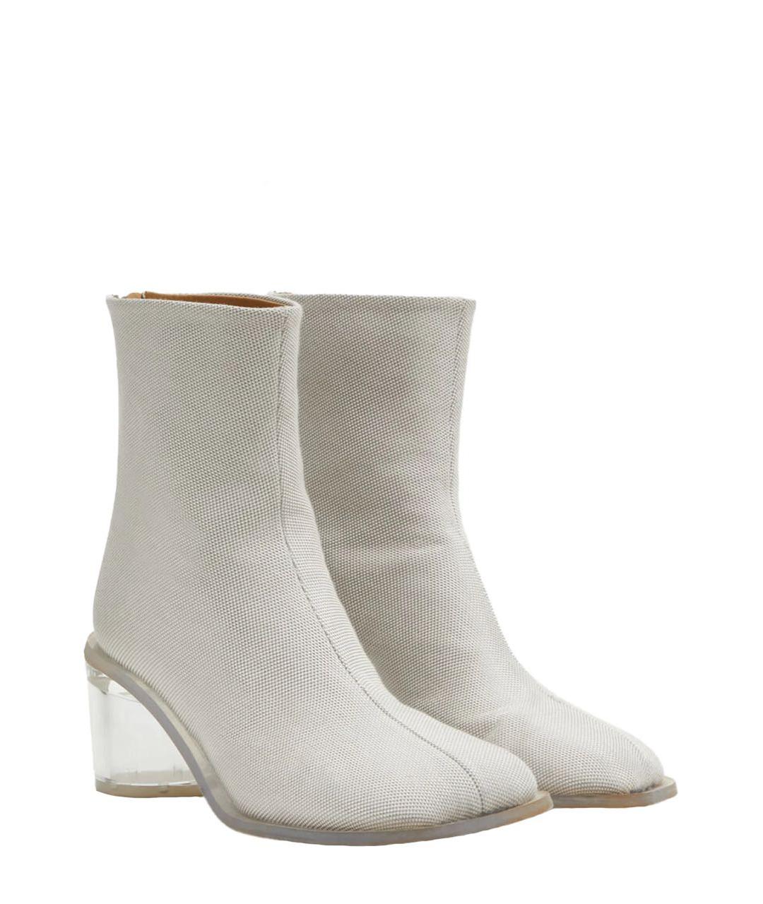 MAISON MARGIELA Белые текстильные ботильоны, фото 2
