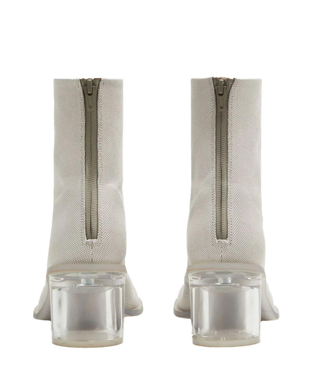 MAISON MARGIELA Белые текстильные ботильоны, фото 3