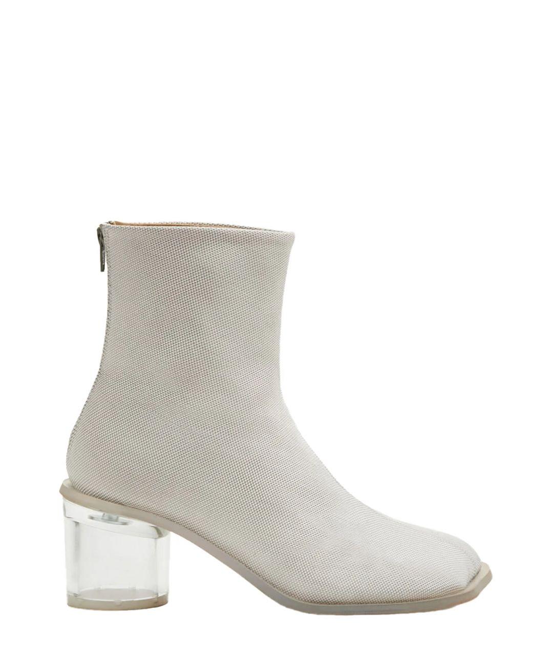 MAISON MARGIELA Белые текстильные ботильоны, фото 6