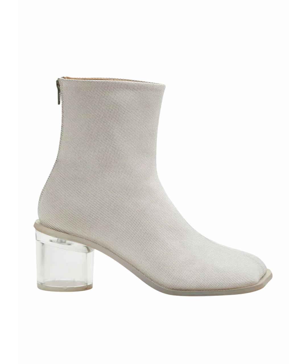 MAISON MARGIELA Белые текстильные ботильоны, фото 1