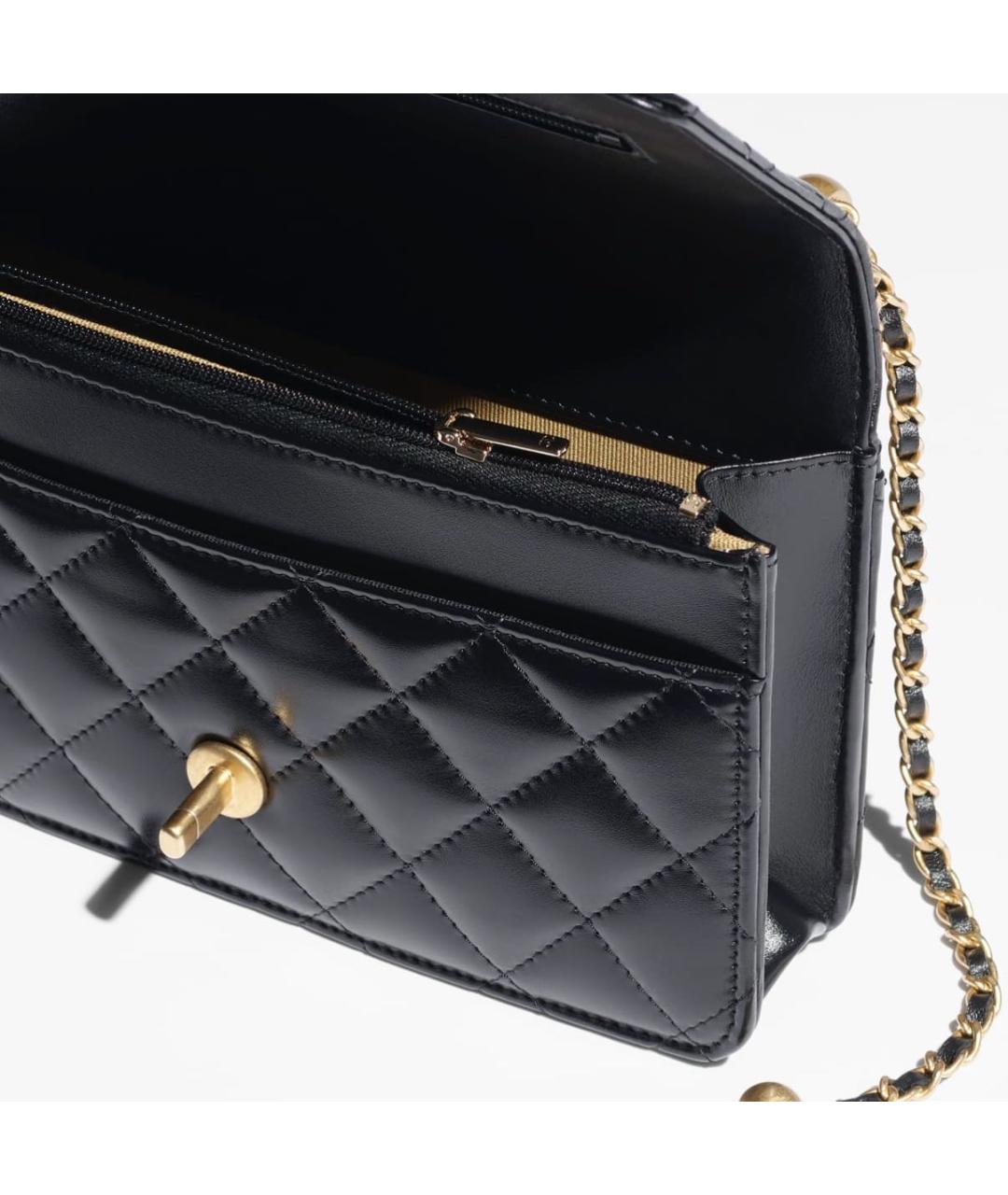 CHANEL Черная кожаная сумка через плечо, фото 3